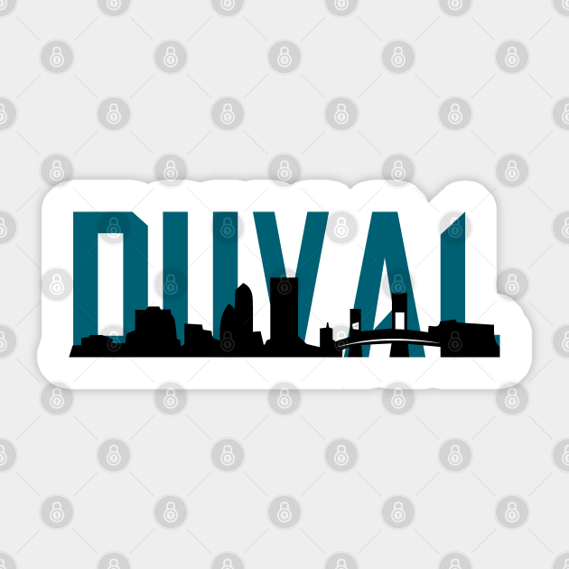 Duval Jacksonville Skyline Jaguars Sticker TeePublic